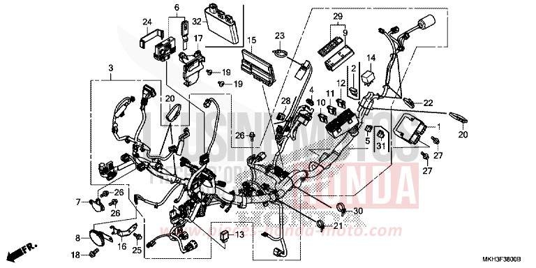 WIRE HARNESS for X-ADV 750 CANDY CHROMOSPHERE RED (R381) from 2018